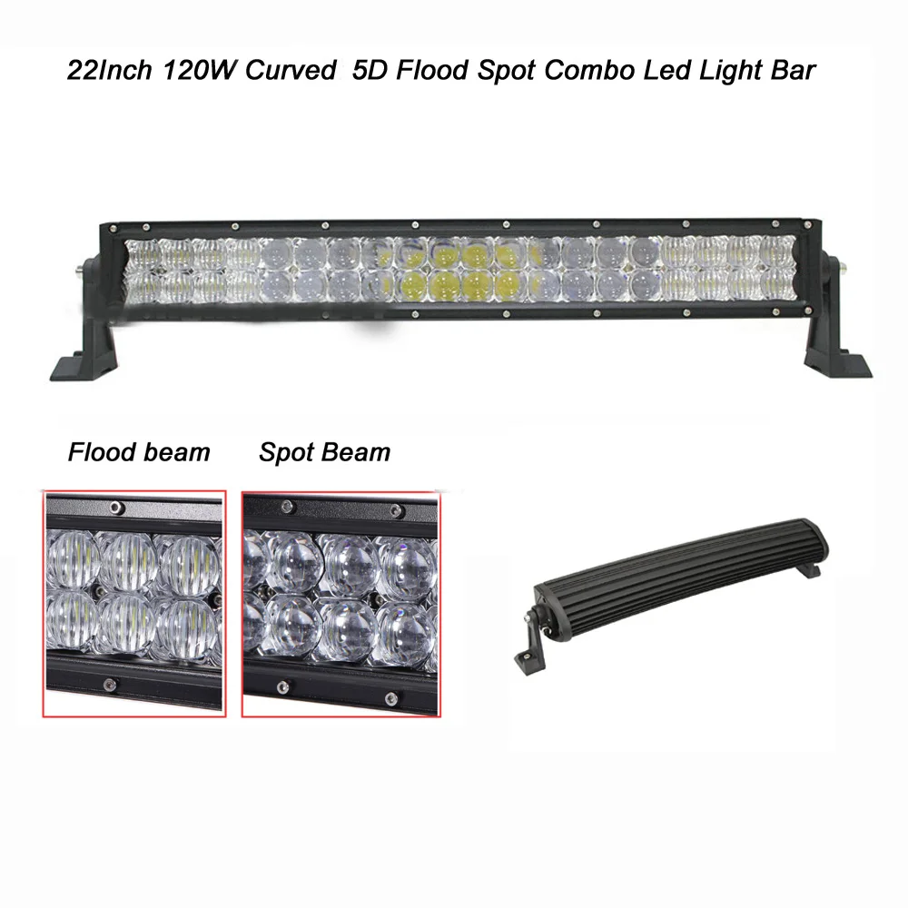Curved 22 Inch 120w Led Light Bar 5d Offroad Led Light Bar Driving Lamp