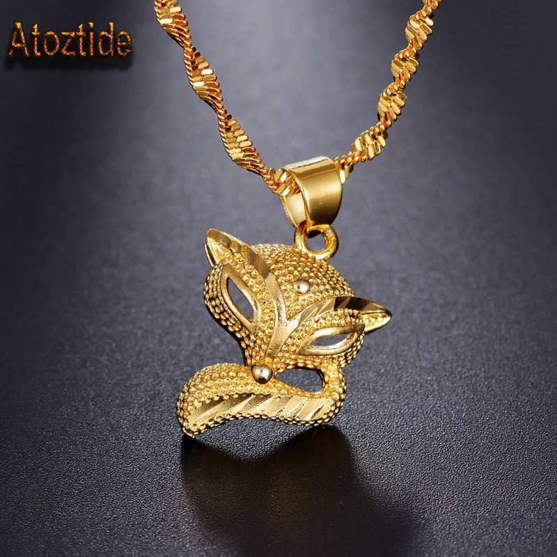 Buy Atoztide Brand Gold Color Cute Fox Charm Necklace