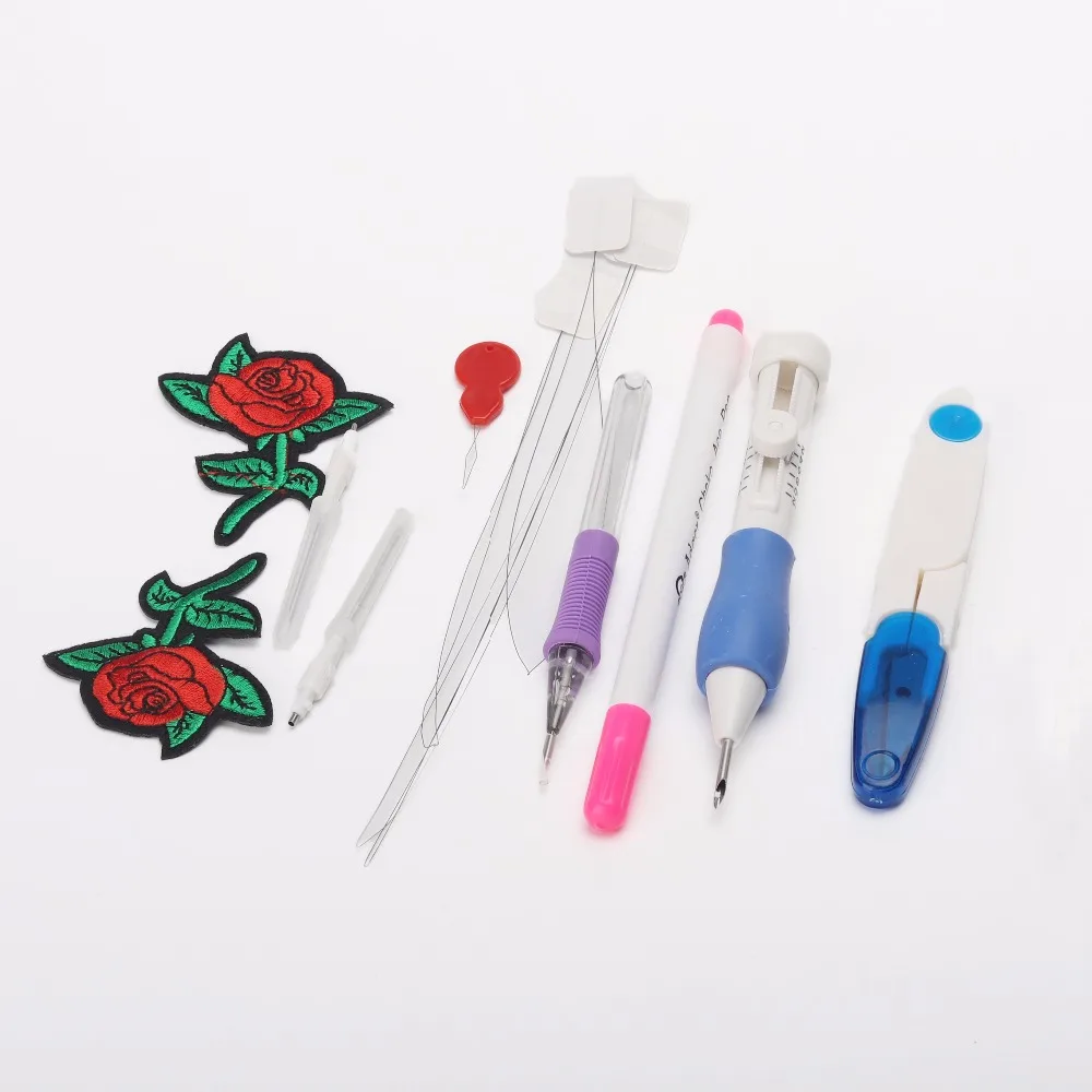 

Russian Embroidery Stitching Punch Needle Pen Set Craft Tool for DIY Threaders Sewing Knitting Kit Embroidery Patterns with Case