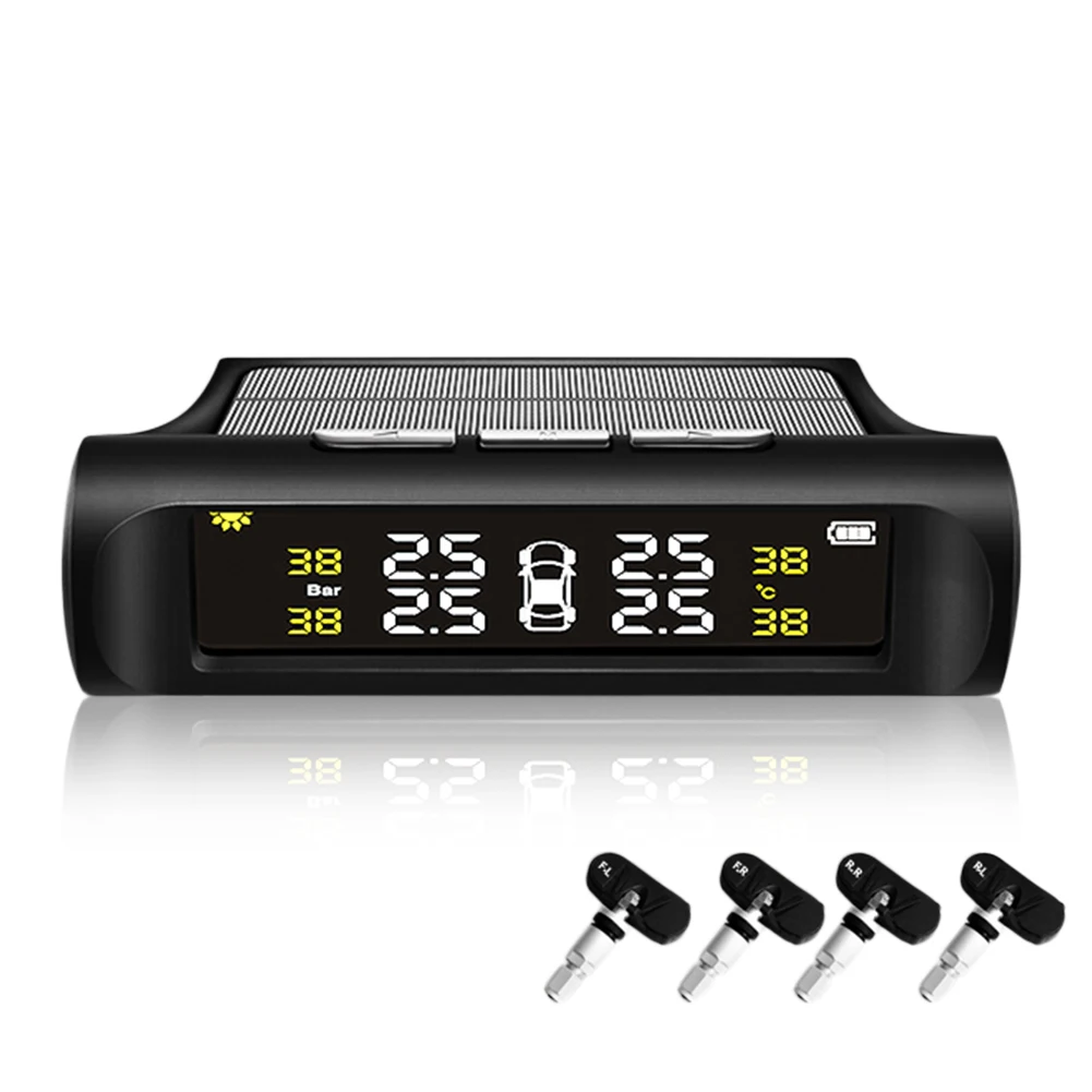 

Smart Car TPMS Tyre Pressure Monitoring System Solar Power Charging Digital LED Display