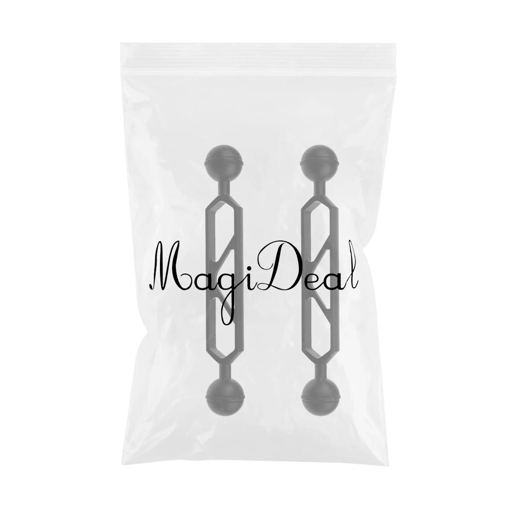 Pack of 2 Pieces 6'/ 15.24cm Double 1' Ball Arm for Connecting Strobe/Video Light to Underwater Housing Tray/Handle 