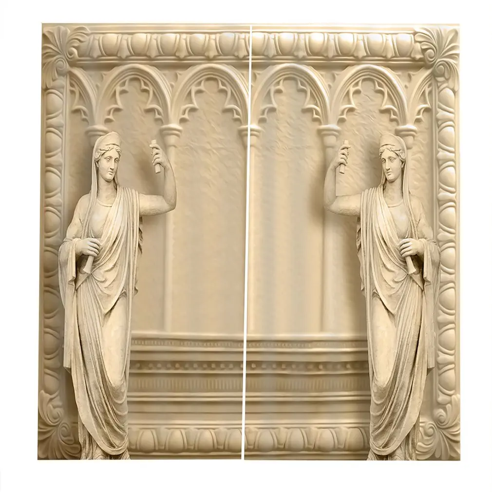 

Arched Emboss Blackout Relief Arch fabric Floral 3D Print Window Curtains Drapes For Living room Bedroom Wall Tapestry