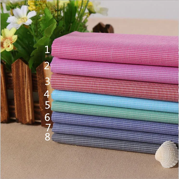 Manufacturers selling cotton yarn dyed elastic blade grid series fabric