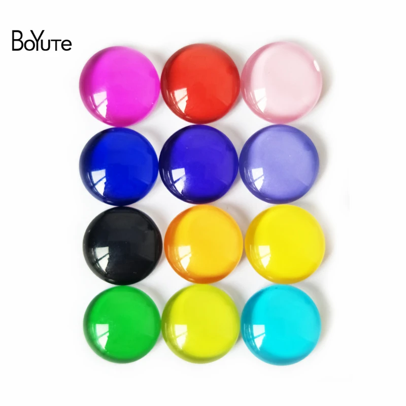 

BoYuTe Cabochon Wholesale Diy Jewelry Accessories 10 Sizes Mix Image Round Glass Cabochon Solid Color