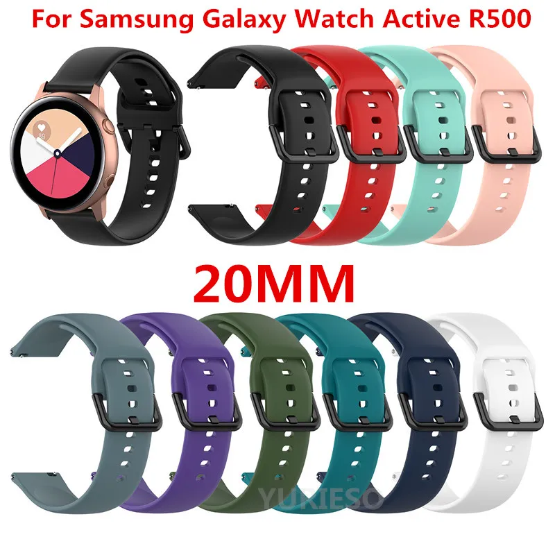 

100PCS 20mm L/S size Replacement Sports Soft Silicone Watch Band Wrist Strap for Samsung Galaxy Watch Active SM-R500