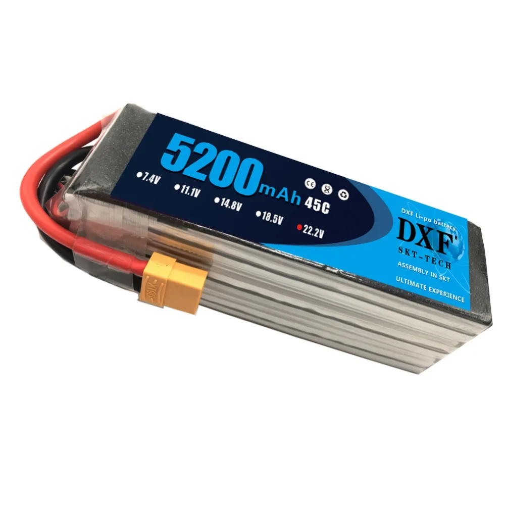 

2017 DXF Lipo Battery 22.2V 5200MAH 45C 4S MAX 60C T/XT60 LiPo RC Battery For Rc Helicopter Car Boat drone truck quadcopter
