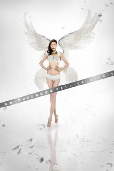 

High quality Victoria luxry Angel feather wings Party Halloween models show/wedding props white fairy wings EMS Free shipping