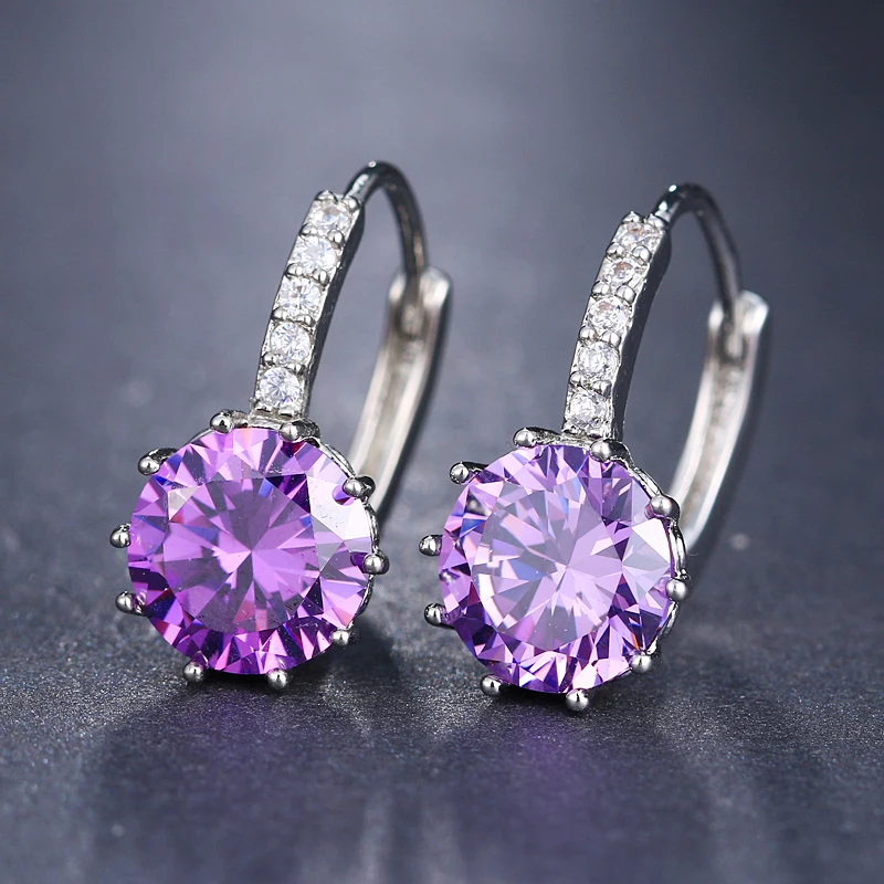 Женские серьги гвоздики с фианитами 10 цветов|fashion stud earrings|stud earringsstud earrings wholesale |