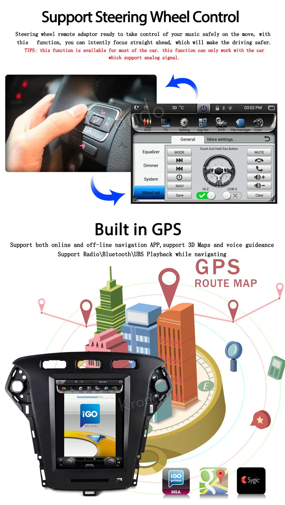 Flash Deal Krando Android 8.1 10.4" Tesla Vertical screen for FORD Mondeo 2011-2013 car radio navigation dvd entertainment system player 6