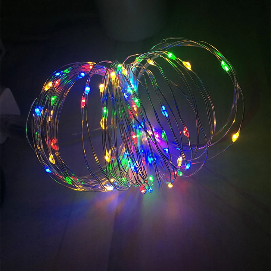 

Waterproof Copper Wire Lights RGB LED String outdoor Led Lights strip with battery for Christmas Wedding Home Party Decoration