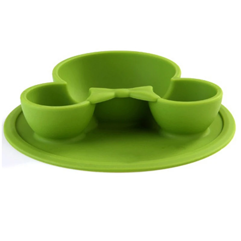 3 PcsSet Baby Food Storage Silicone Tableware Solid Cute Dishes Kid Plate Bowl Eco-friendly Children Training Dinnerware BB5116 (2)