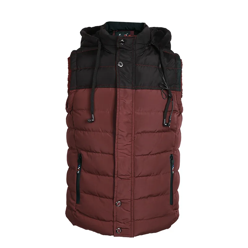 

New Mens Jacket Sleeveless Veste Homme Winter Fashion Casual Coats Male Hooded Male Vest doudoune homme