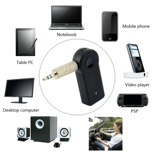 Image result for Bluetooth 3.5mm AUX Audio Stereo Car Music Receiver Adapter Built-in Mic