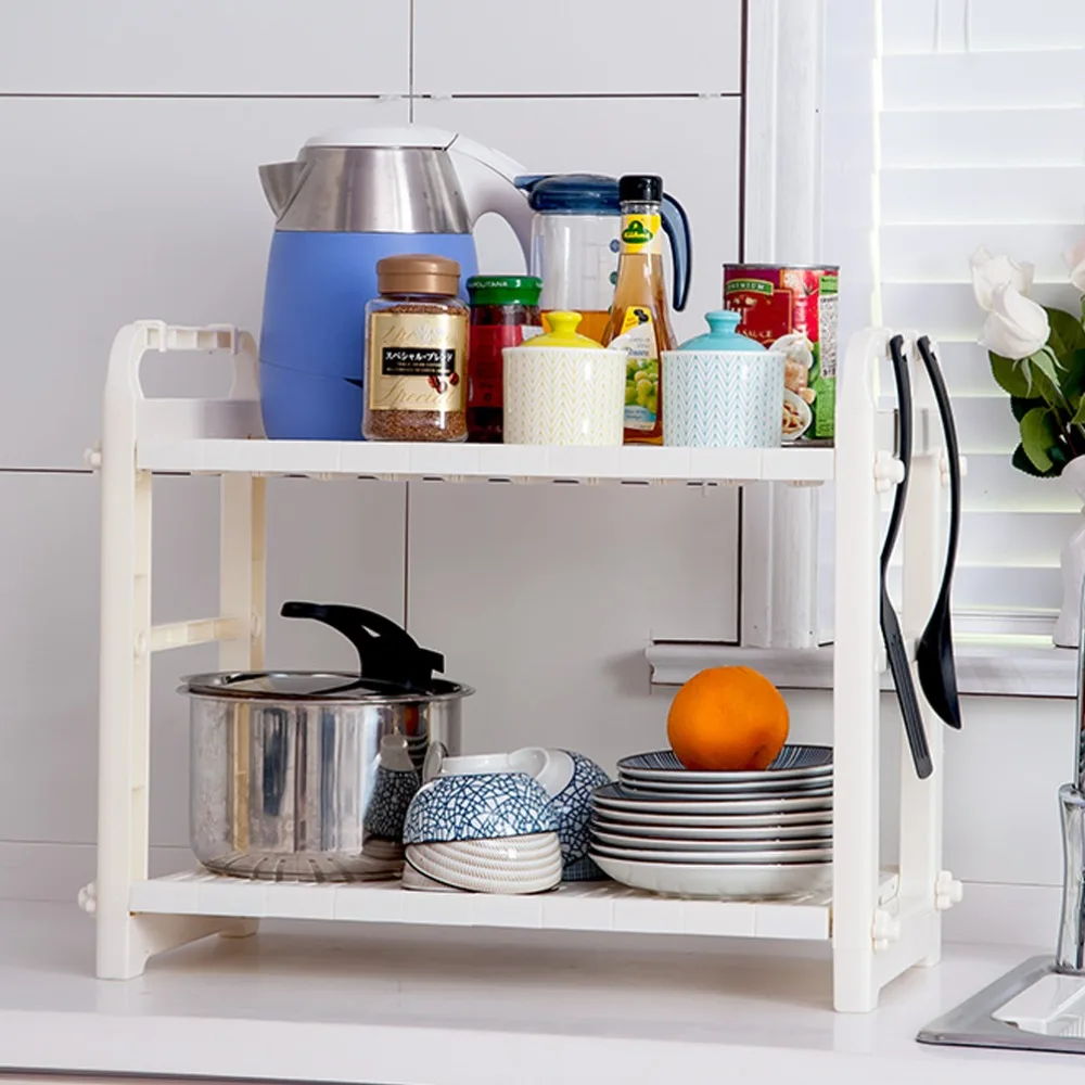 

2-tier Kitchen Storage Stand Shelf Organiser Dish Storage Rack Display Hoder Bowl Plate Storage Rack Organizers Shelf DQ1310