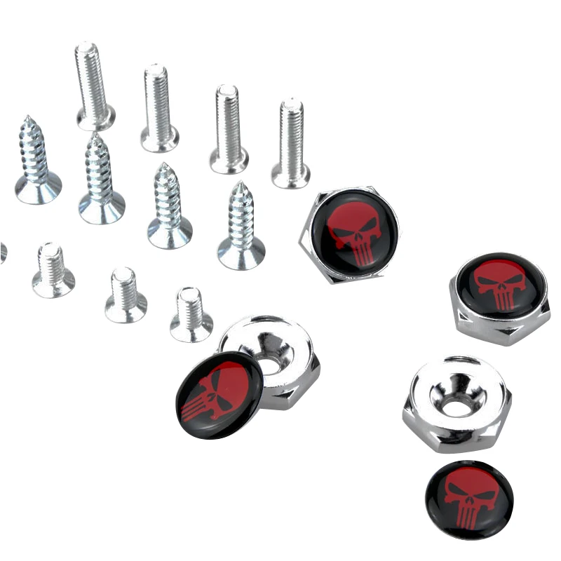 

Skull Emblem Car License Plate Frame Bolts Screws for bmw f10 vw passat b5 opel astra j suzuki swift alfa romeo toyota corolla