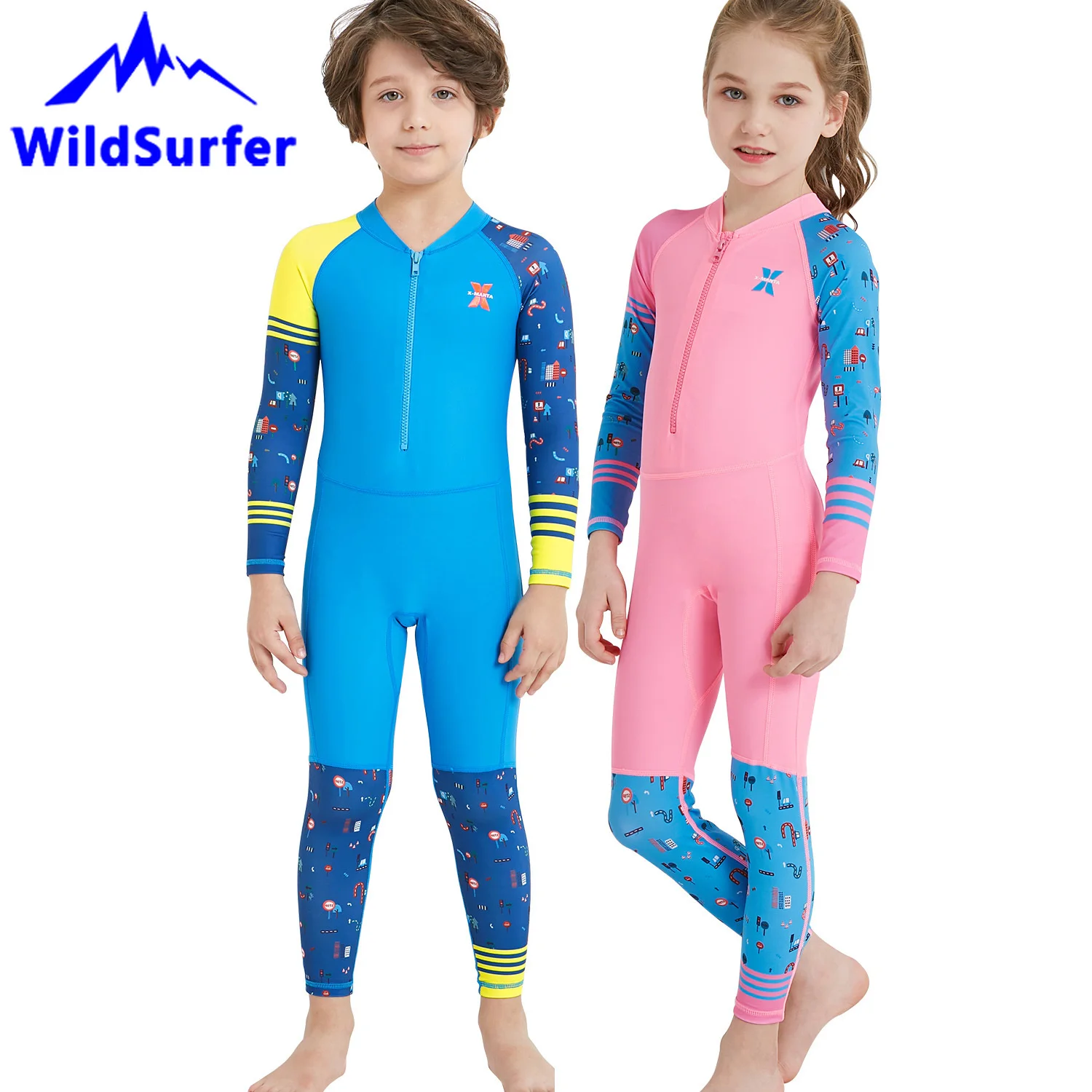 Summer Children Sunscreen Swimwear Boys Long-Sleeve One-Piece Wetsuit Girl Quick Dry Jellyfish Kids Diving Suit one pieces swimsuit plaid open back one piece bathing suit swimwear in multicolor size s