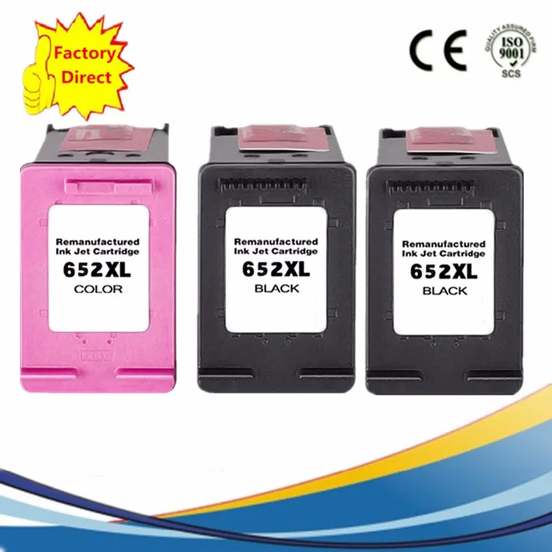 1SET 1BK 652XL чернильные картриджи восстановленные для HP652 HP652 Deskjet Ink Advantage 1015 1515 2515 2545 2645 3515 3545 4515 4645 - Цвет: 1SET 1BK