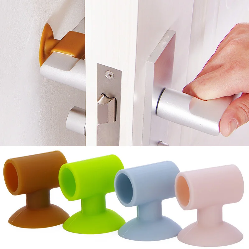 Door-Stopper Protect Anti-Collision Baby-Care-Tool Silicone 2 2pcs Silencer Crash-Pad