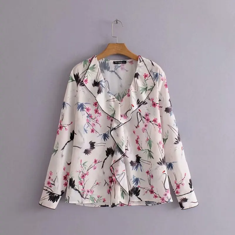 

Fashion women Wednesday 9-20-9856 European and American fashion Flamingo printed jacket