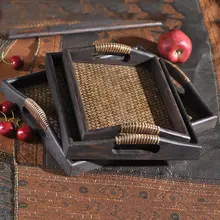 

NEWYEARNEW Creative Art Furnishing Storage Trays Article Retro Southeast Asia DIY Home Decoration Wedding Gifts