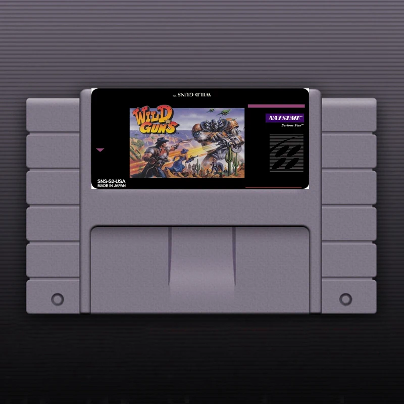 

Wild Guns 16 Bit Big Gray Game Card For NTSC Game Player