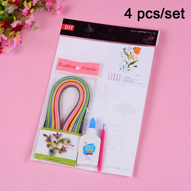 

DoreenBeads Paper Multicolor Quilling Strip Drawing Pen Glue Scrapbooking Craft Set 39cm x 0.5cm, 1 Set (WS200522)