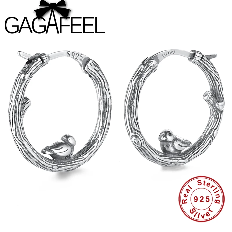 

GAGAFEEL 100% Real 925 Sterling Silver Bird Stud Earrings For Women Fashion High Quality Animal Earrings Jewelry Gift