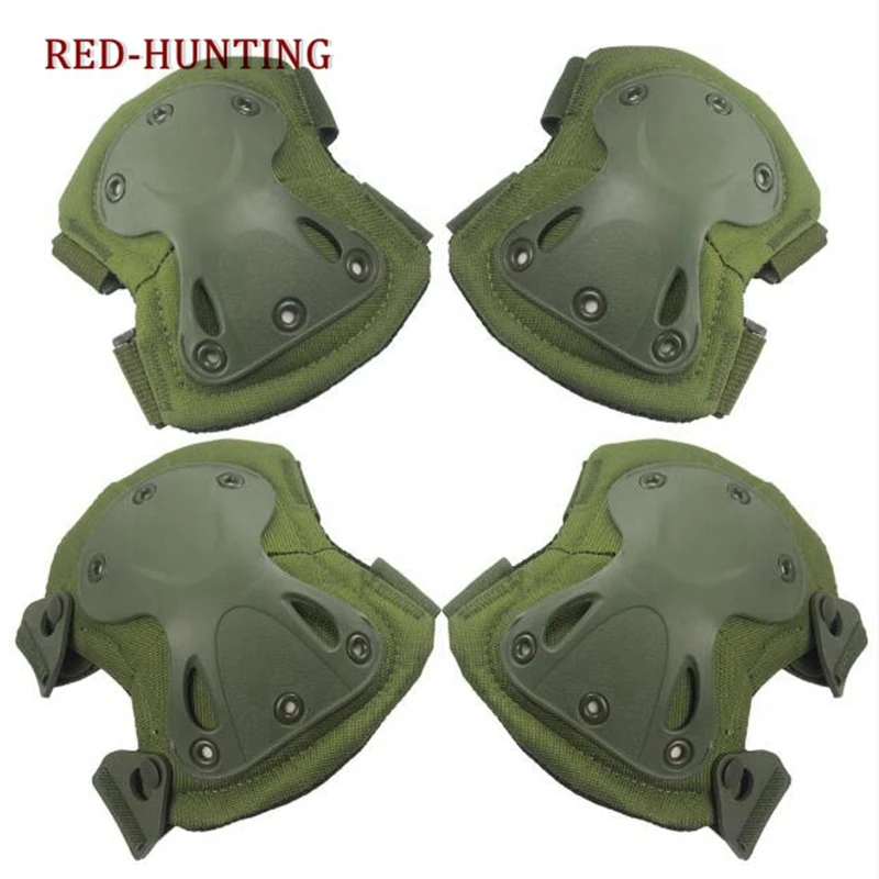 

4 PCS Tactical Paintball Accessories Protection Knee Pads & Elbow Pads Set for Outdoor Climbing Skating Training