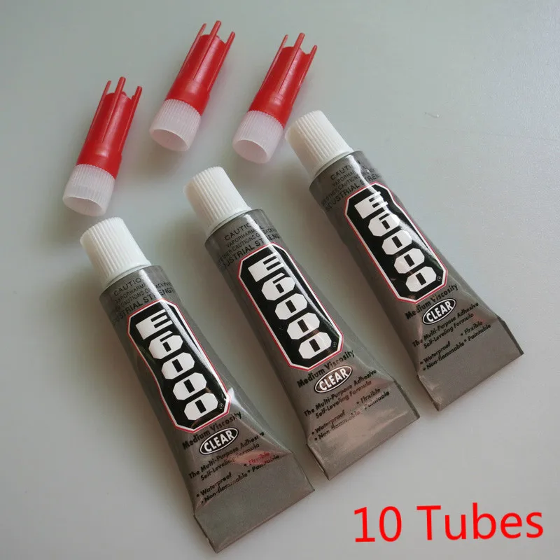 

5 ML New E6000 10pcs Glue + 10pcs Nozzles Multi Purpose Super Adhesive Acrylic Resin Pearl Touch Screen Craft Diy Glass Repair