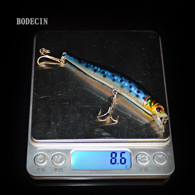 5PC Minnow Wobblers Lure 3D Eyes Hard Plastic Lures Crankbait Wobbler Artificial Bait 10CM8.6G Good Fishing Tackle Sea Bass Set (12)