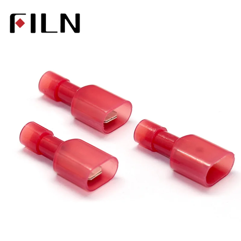 FDFN1.25-250   50pcs 6.3MM Male&Female Car Fully Insulated Spade Crimp connector Terminals Auto Wire Terminal (2)