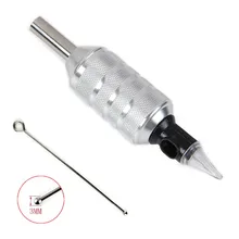 Профессиональный Серебрянного цвета, из алюминиевого сплава татуировки ручка картридж иглы ручка для поставка машинок для татуировки(не включая картридж