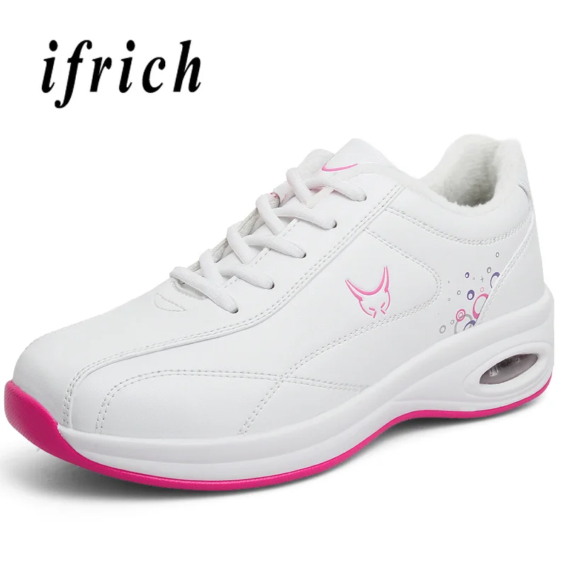 

Ladies Winter Warm Sneakers Comfortable Women Running Shoes Black White Trainers Air Shoes Lace Up Sports Shoes For Female