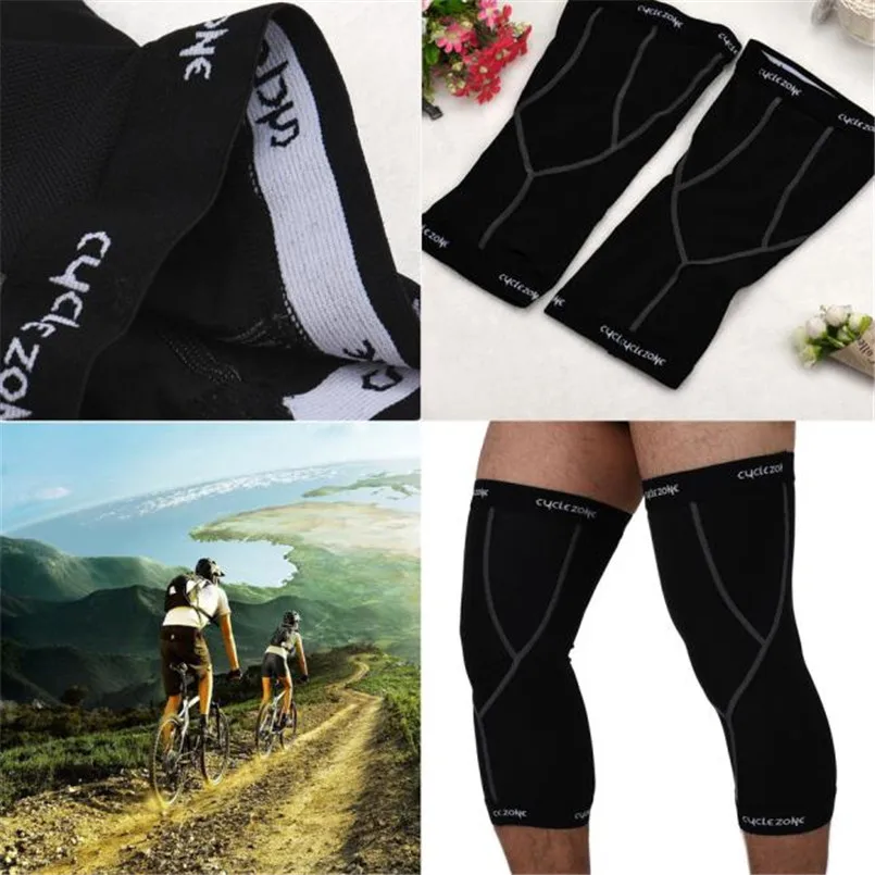 2PC UV protection Guard Knee Sleeve Bike Bicycle Cycling Black Sports