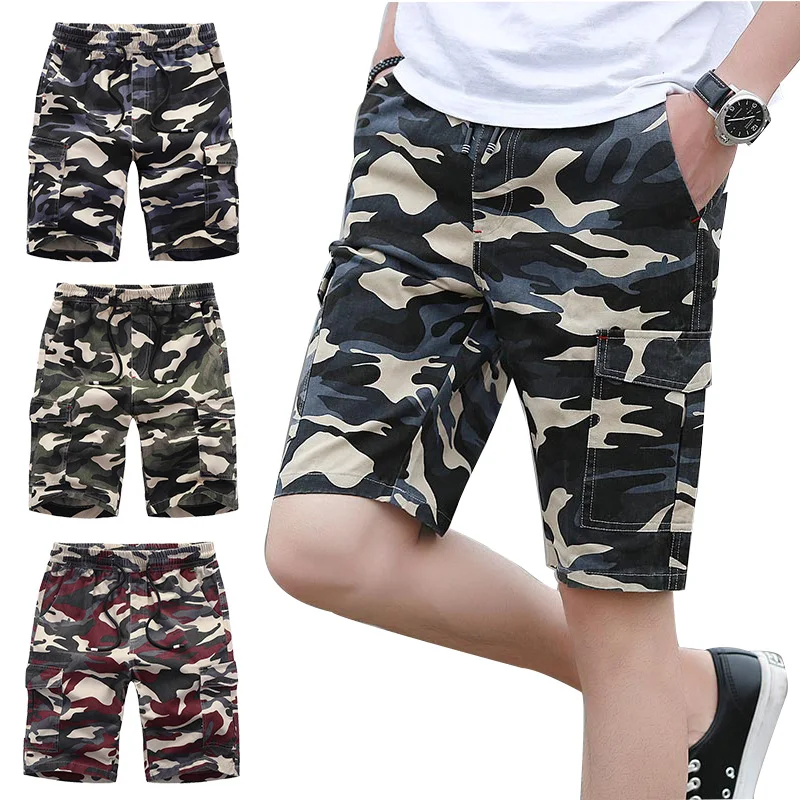 

Varsanol Summer Shorts Men Cotton Drawstring Bermuda Short for Men Camouflage Casual Shorts Homme Short Pants 4XL