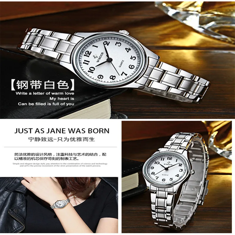 Бренд для женщин часы WWOOR Мода кварцевые relojes mujer женские часы под платье нержавеющая сталь браслет