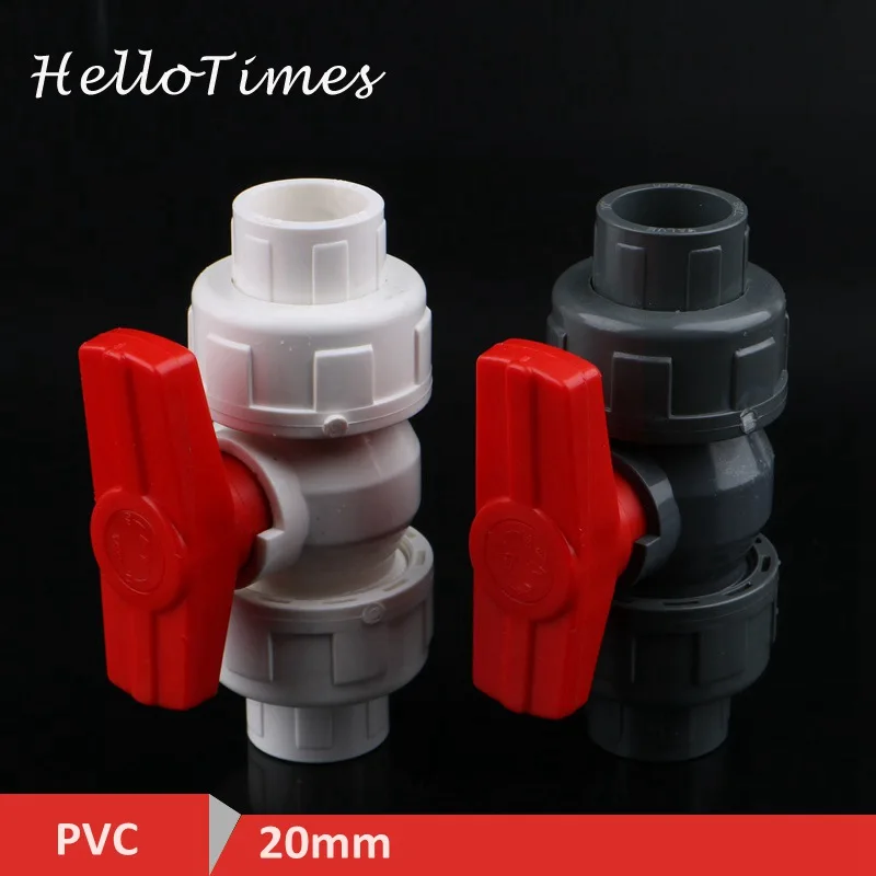 1 قطعة 20 مللي متر إلى 20 مللي متر PVC الكرة صمام الاتحاد صمام أنابيب المياه البلاستيكية موصل السباكة خرطوم تركيبات 1/2 \