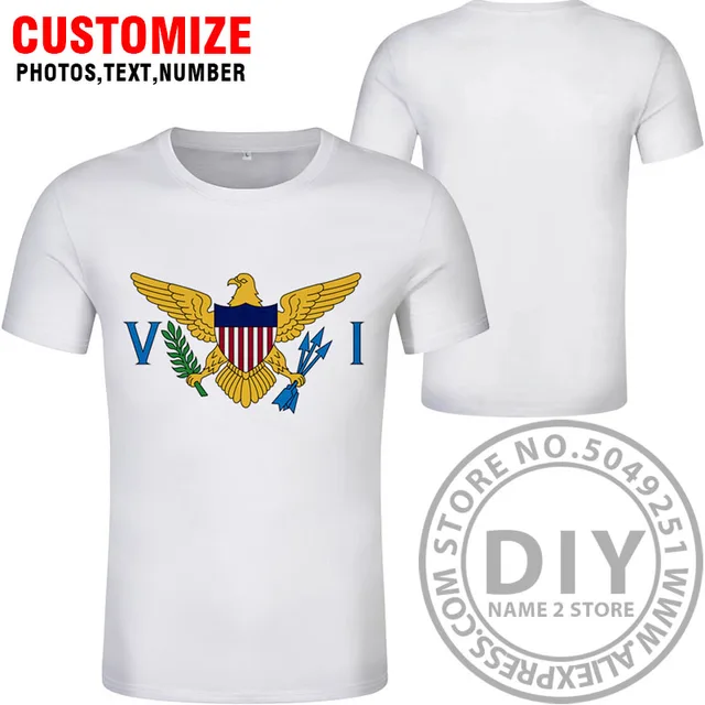 VIRGIN ISLAND t shirt diy free custom made name number vir t-shirt nation flag vi US america country college print photo clothes