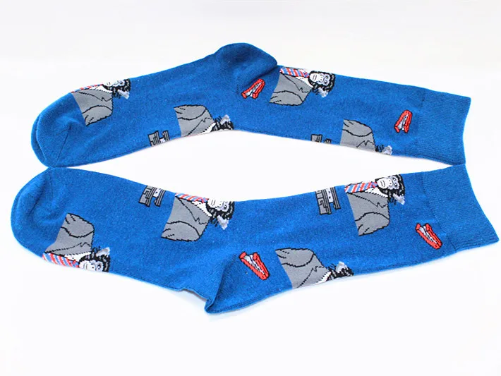 Fashion cotton fashion hip hop men's socks trend Harajuku shark tiger flamingo skateboard happy socks men's Christmas gift socks