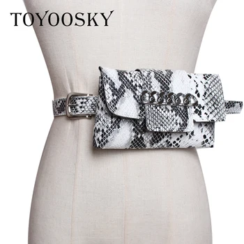 

Luxury Women Bag Belt Leopard Snake Pattern Chain PU Waist Bag Phone Pouch Fanny Pack Solid Belt High Quality Belt for Female