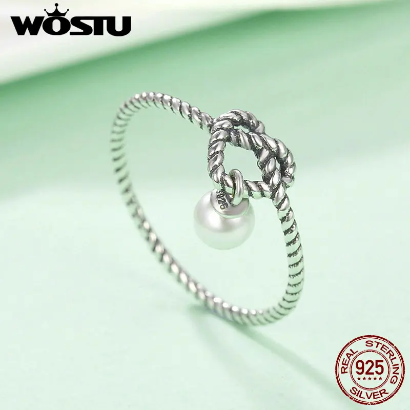 Женское Винтажное кольцо WOSTU из стерлингового серебра 925 пробы модные вечерние