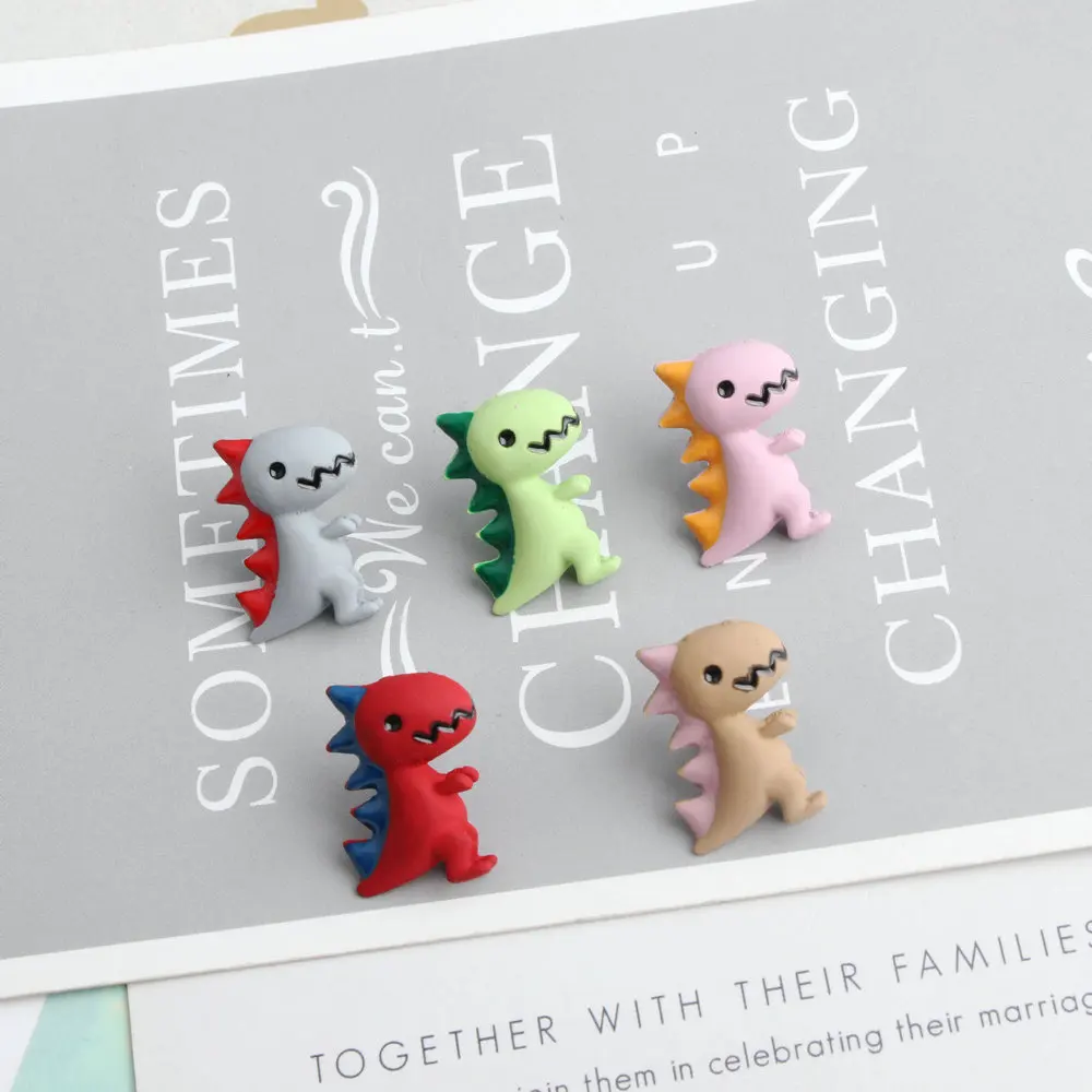 

Newest 50pcs/Lot 14*20MM Rubber Enamel Alloy Cute Animal dinosaur Shape Hair Jewelry Elastic Band Clips Ornament Accessories