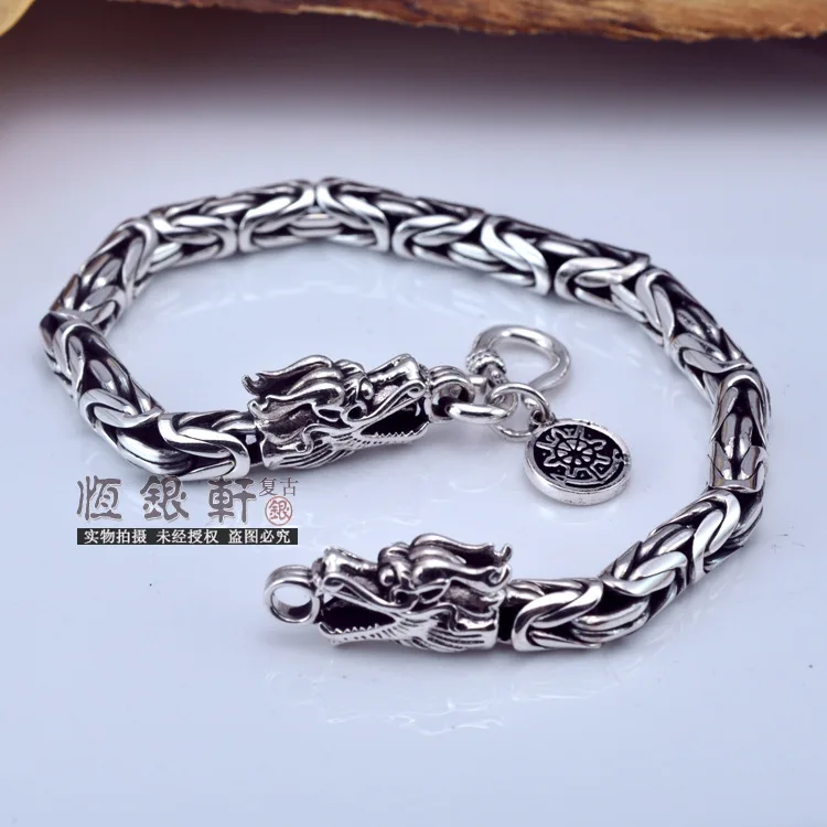 

99 Gold Silver Bracelet Faucet Thai Silver Handmade S990 Sterling Silver men's Superior Craft