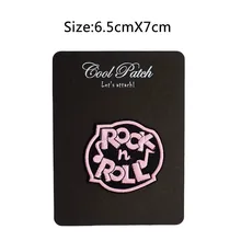 Рок-н-ролл с розовым логотипом девочкa леди женщина рок-группа вышитая железо на и нашивка на одежду тяжелая металлическая Заказная заплата