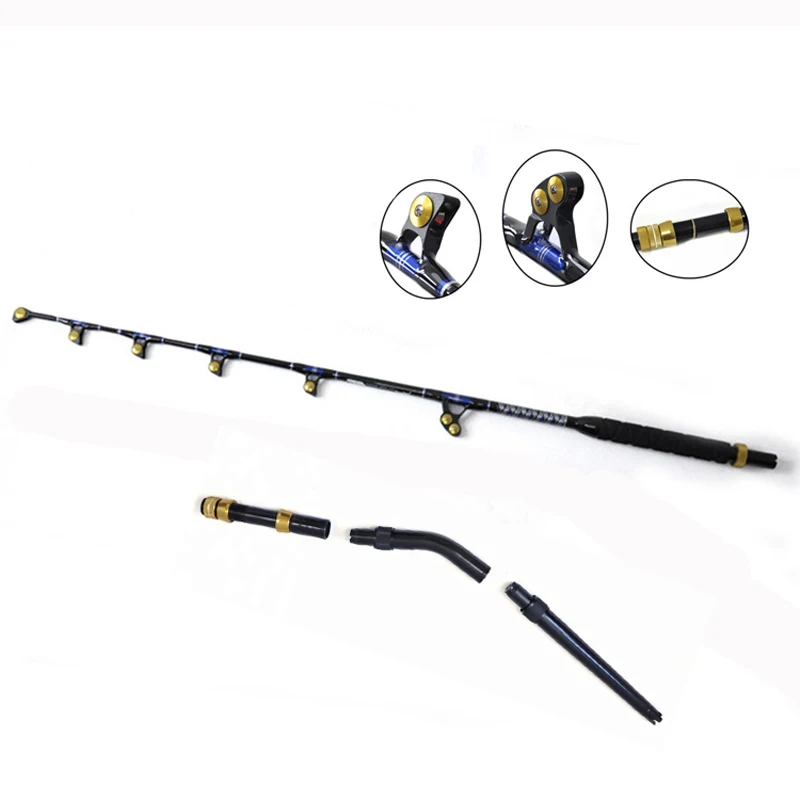 

BlueSpear 80lbs 5'6" straight and bent alu butt 5+1 roller guide trolling fishing rods