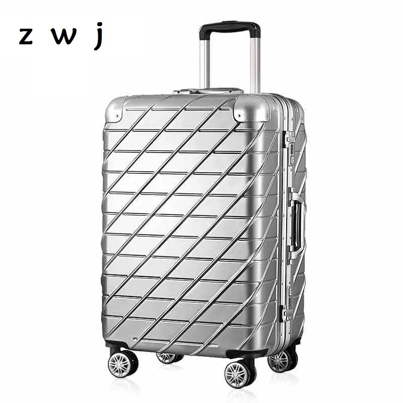 

20,24 inch Aluminum frame hardside luggage ABS and PC rolling luggage trolley suitcase with wheel