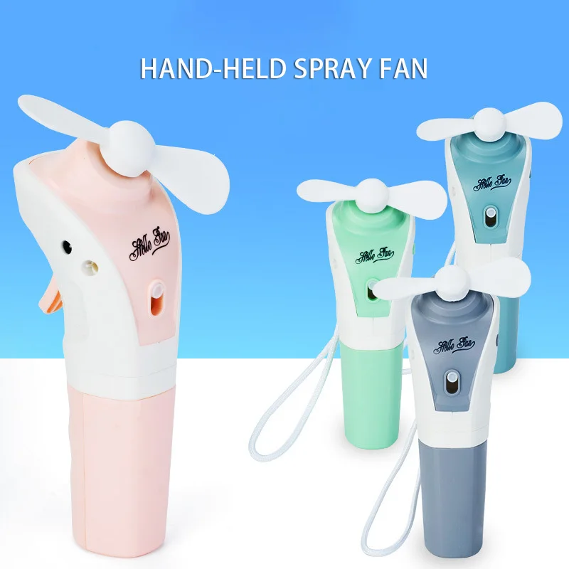  Summer Cute Kids Toys Portable USB Fan Cooler Mini Handy Desk Pocket Water Mist Fan Cooling Air Hum