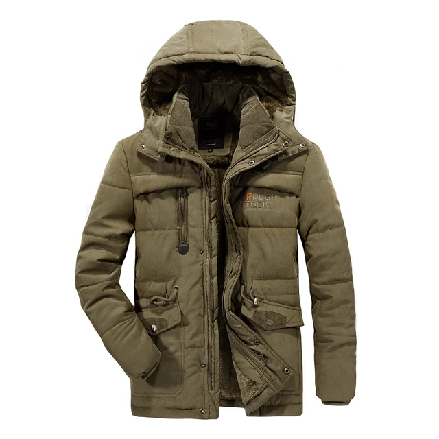 UNCO&BOROR Winter parka men new warm windproof coats mens large size L ...