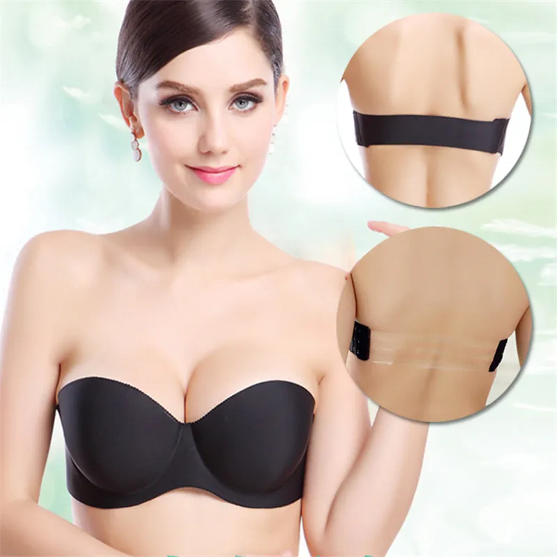 

Invisible backless women bra Big size Strapless push up Bra one-piece Seamless t shirt bra lady halter wedding bra soutien gorge