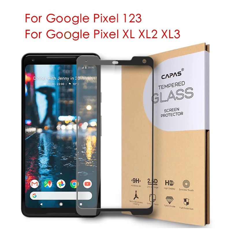 

For Google Pixel 2 3 XL Tempered Glass For Google Pixel XL2 Screen Protector Full Coverage Protective Film LCD Guard Shockproof